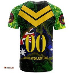 kangaroos rugby t shirt custom kangaroo national rugby league indigenous dreamtime player and number t shirtAmazing Aussie