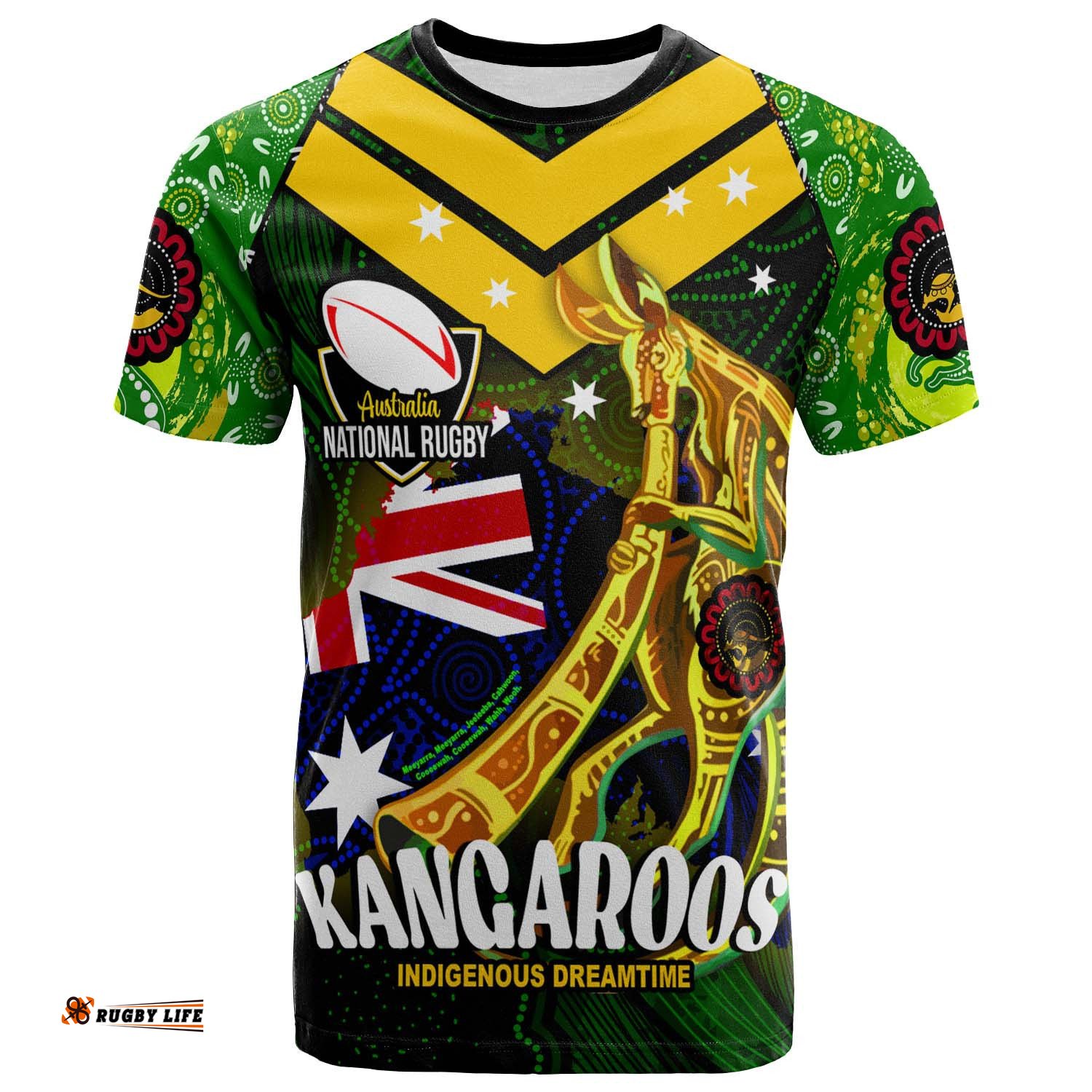 kangaroos rugby t shirt custom kangaroo national rugby league indigenous dreamtime player and number t shirtAmazing Aussie