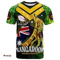 kangaroos rugby t shirt custom kangaroo national rugby league indigenous dreamtime player and number t shirtAmazing Aussie