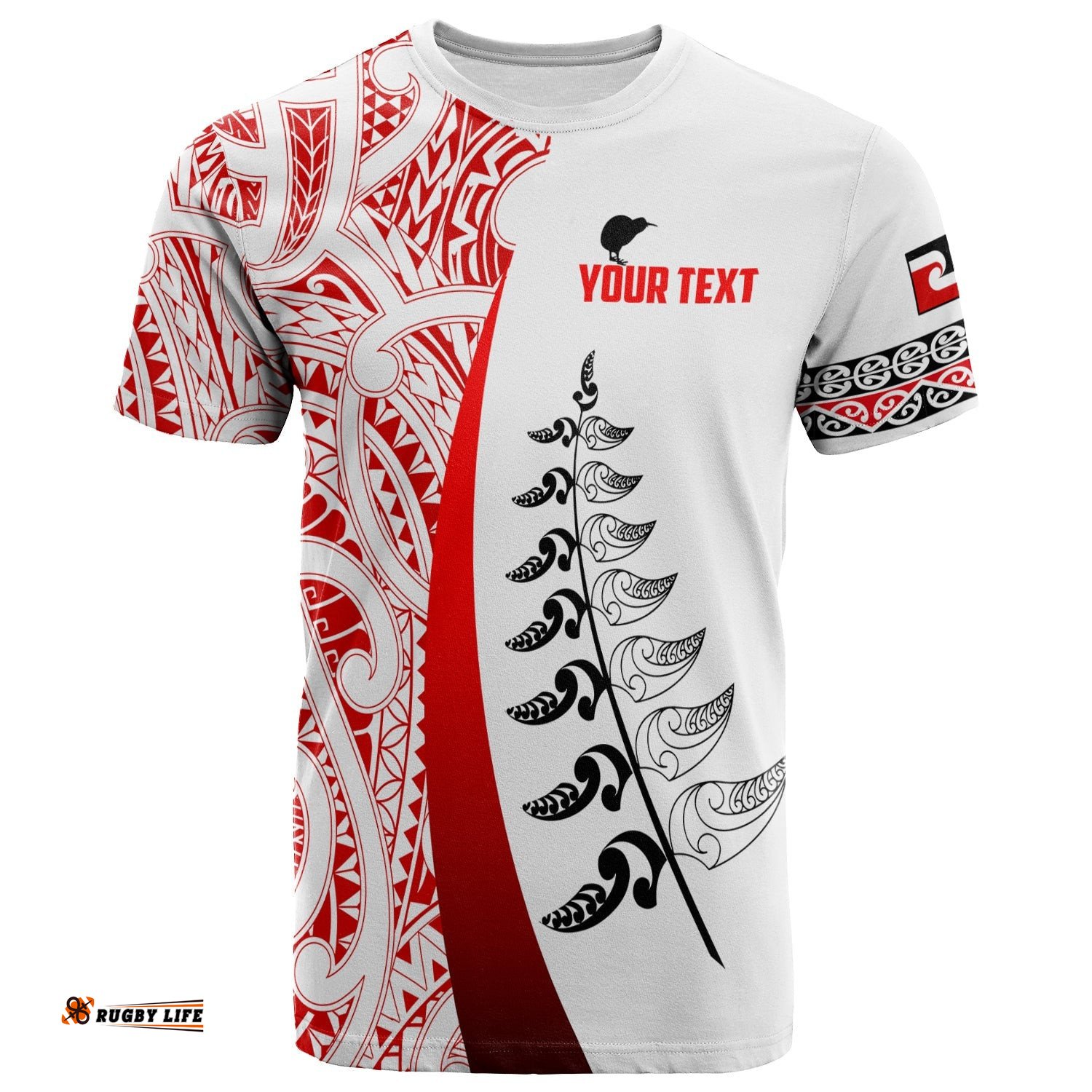 custom personalised waitangi day t shirt maori mix fern style white