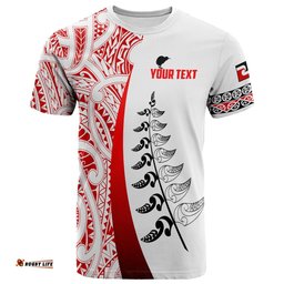 custom personalised waitangi day t shirt maori mix fern style white