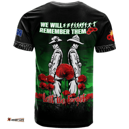 australia anzac 2022 t shirt camouflage with poppy green