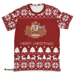 australia christmas t shirt australian coat of arms t shirt merry christmas unisex