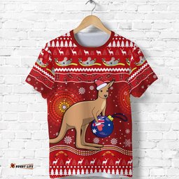 australia christmas t shirt aboriginal kangaroo