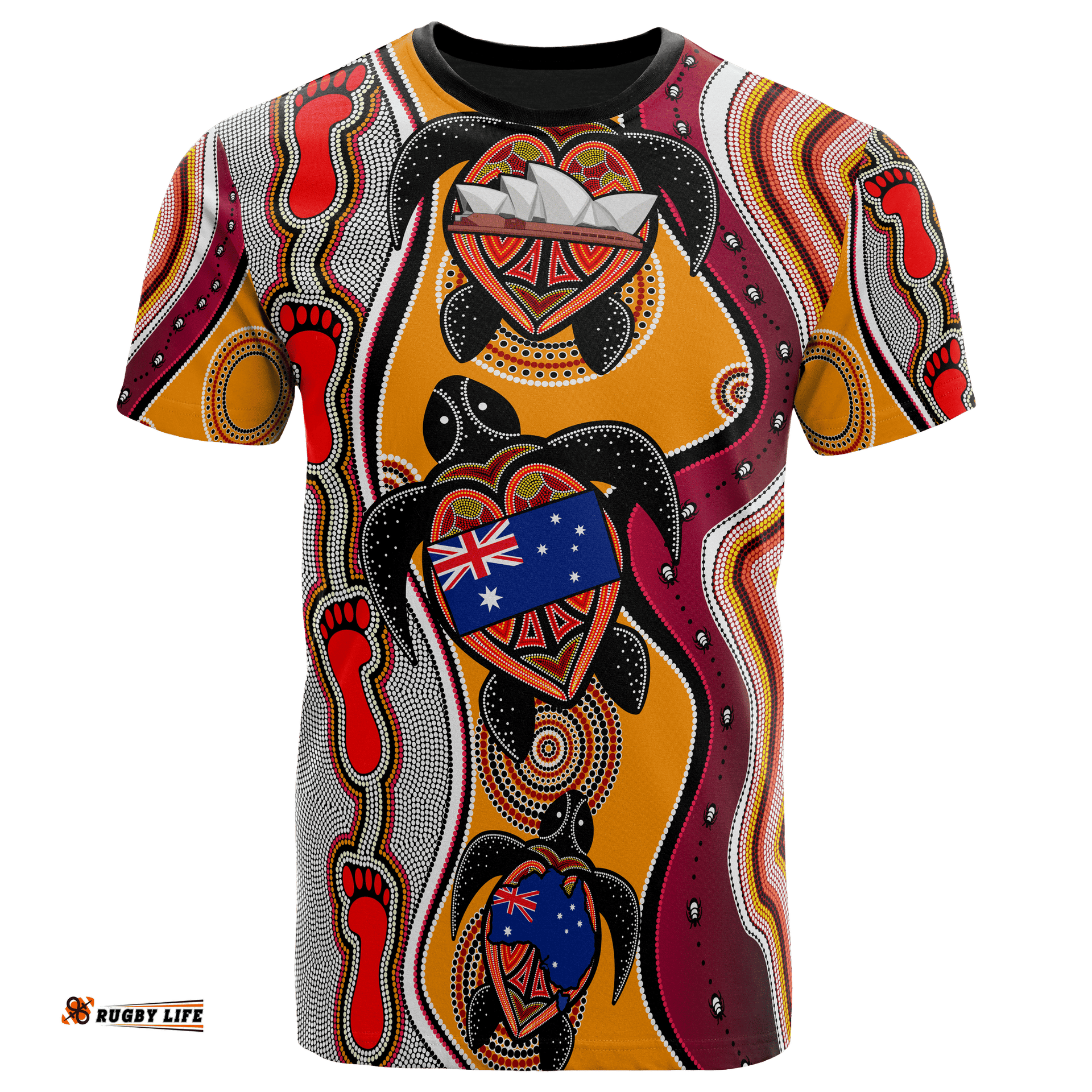 aboriginal t shirt turtle patterns aus flag opera sydney