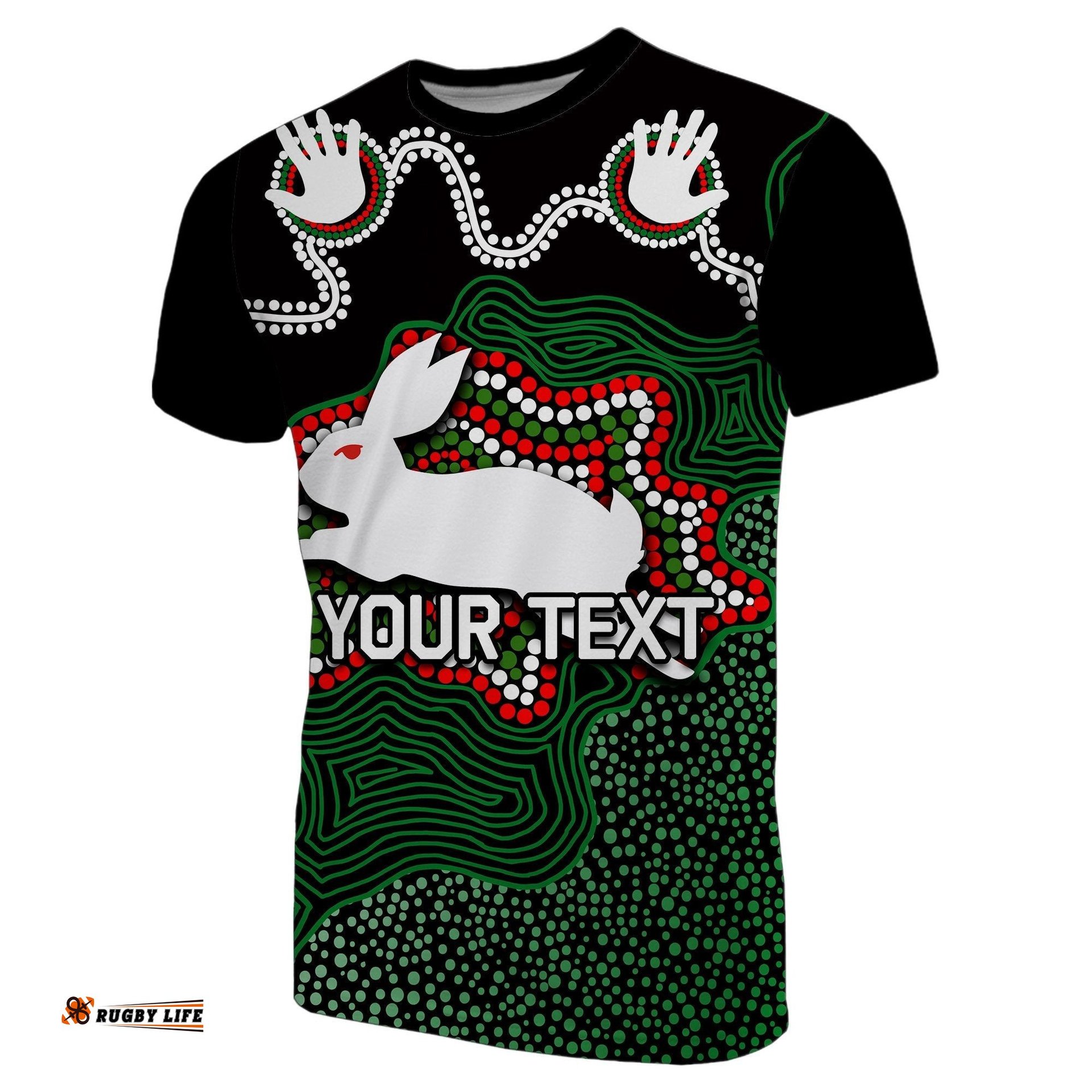 custom personalisedrabbitohs t shirt aboriginal 2