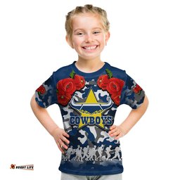 anzac day t shirt cowboys army style no1