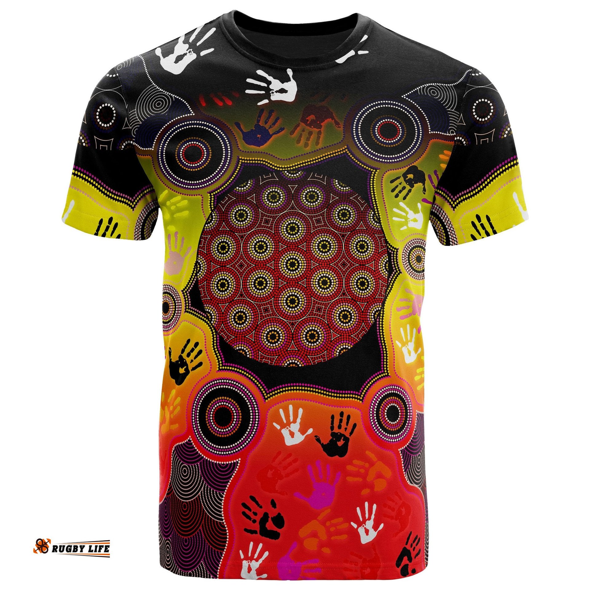 aboriginal t shirt indigenous circle dot painting hand art