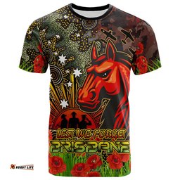 australia brisbane anzac custom t shirt anzac brisbane with remembrance poppy and indigenous patterns t shirt