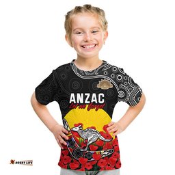 australia anzac t shirt kangaroo boomerang with poppy