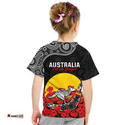 australia anzac t shirt kangaroo boomerang with poppy