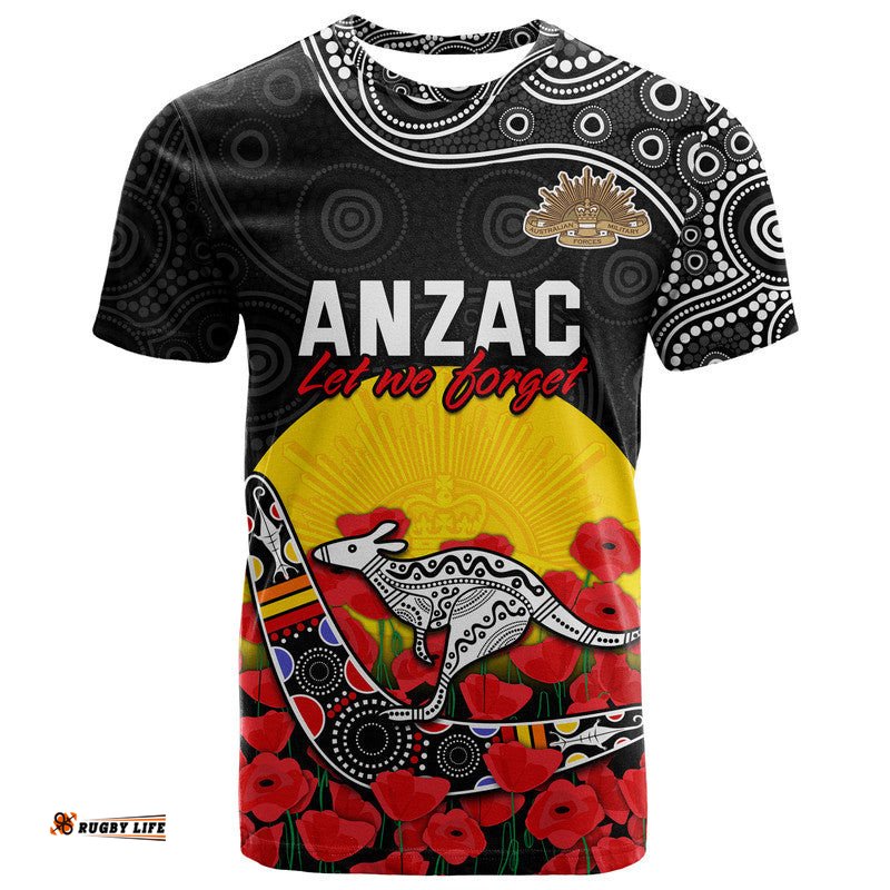 australia anzac t shirt kangaroo boomerang with poppy
