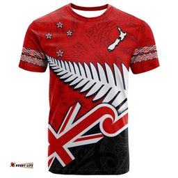 custom personalised waitangi t shirt aotearoa tino rangatiratanga flag with silver fern