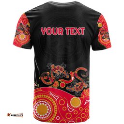 australia aboriginal t shirt lizard red