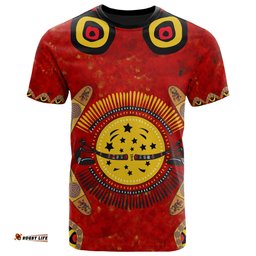 aboriginal t shirt lizard and boomerang patterns