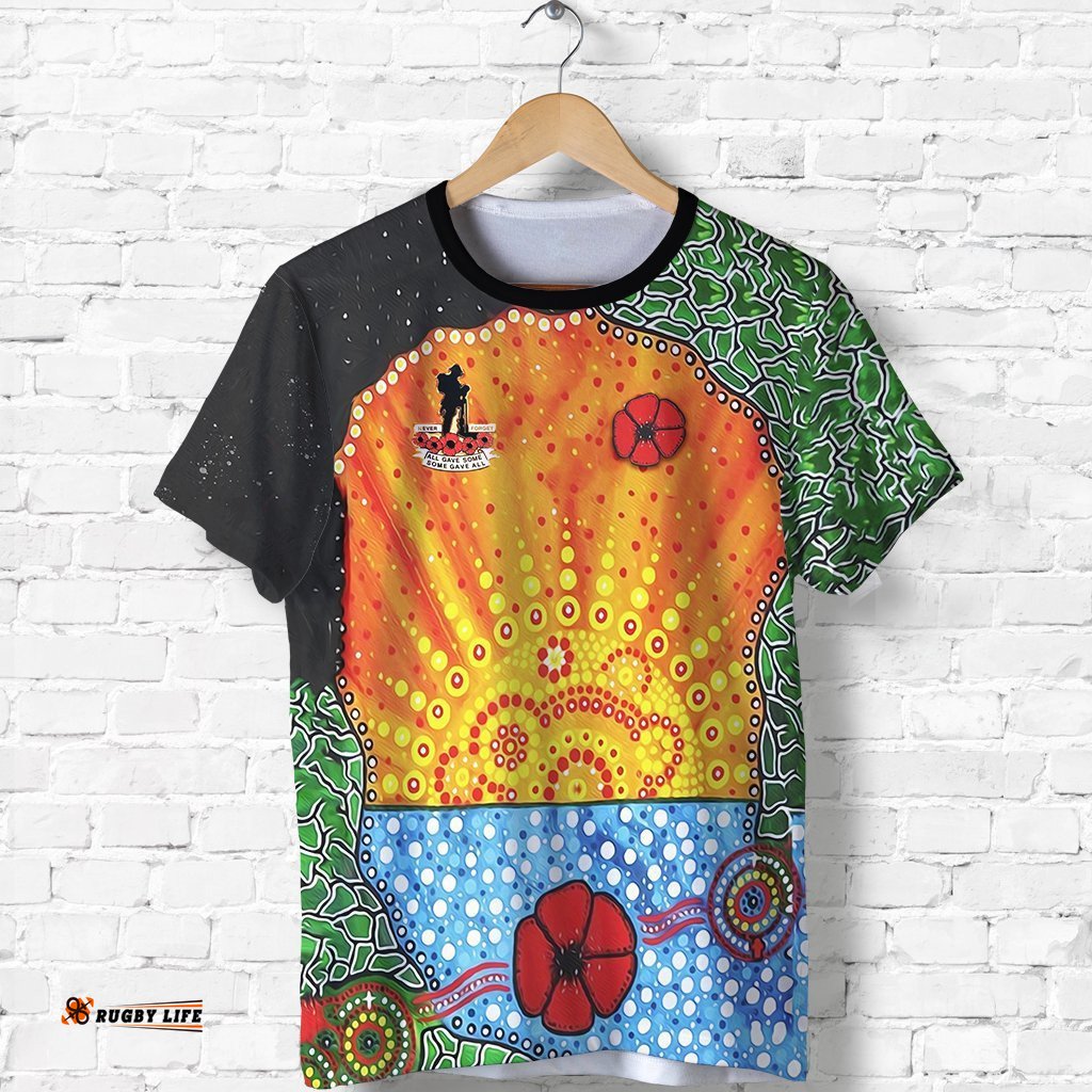 anzac day t shirt lest we forget poppy