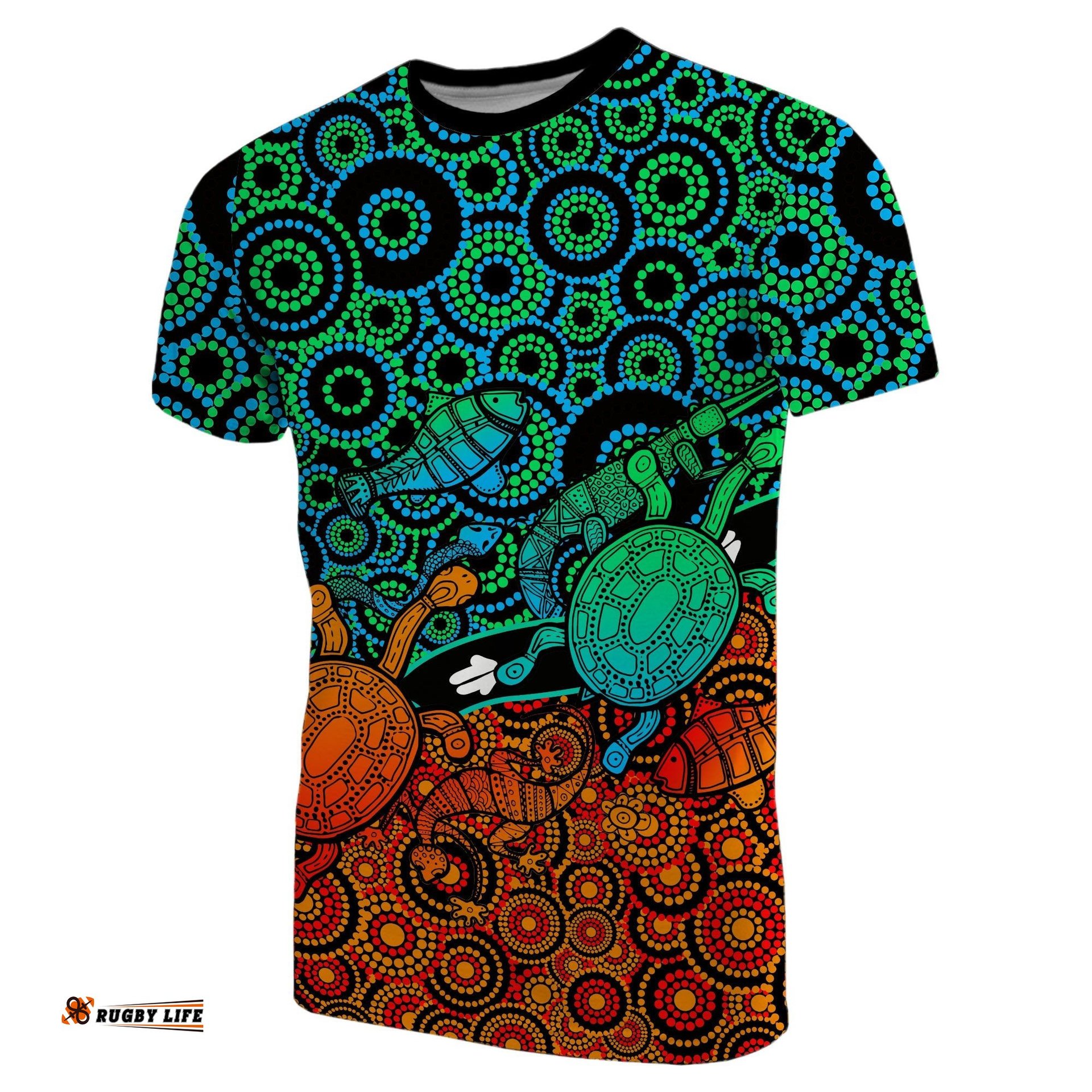 custom personalisedaboriginal circles t shirt turtle