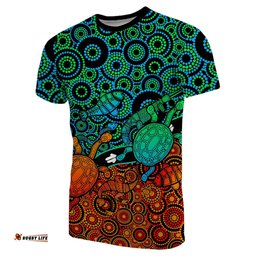 custom personalisedaboriginal circles t shirt turtle