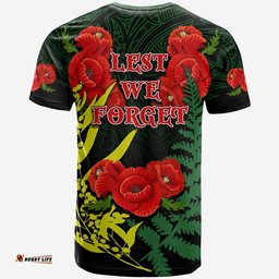 anzac day t shirt maori patterns green color