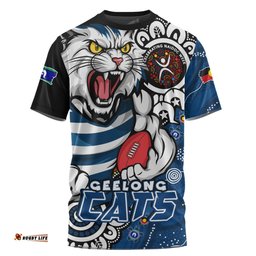 Amazing Aussie Geelong Cats Power Through Generations NAIDOC Edition T-shirt