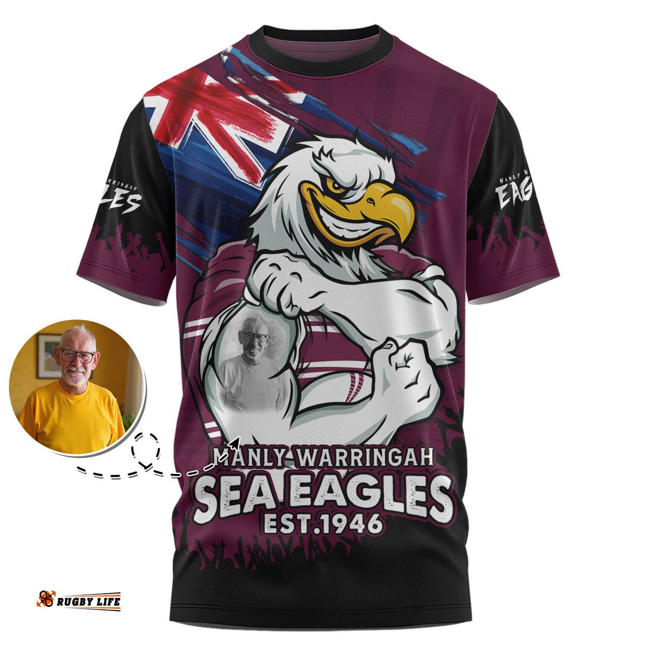 Amazing Aussie Manly Warringah Sea Eagles Heart Of A Fighter Tough And Fearless T-shirt