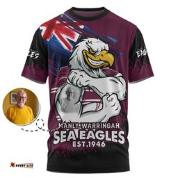 Amazing Aussie Manly Warringah Sea Eagles Heart Of A Fighter Tough And Fearless T-shirt