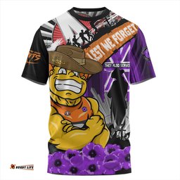 Amazing Aussie GWS GIANTS ANZAC Day Honor Purple Valor And Spirit T-shirt