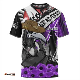 Amazing Aussie Collingwood ANZAC Day Honor Purple Valor And Spirit T-shirt