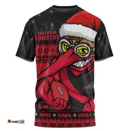 Amazing Aussie Essendon Merry Christmas Down Under Footy Power Style T-shirt
