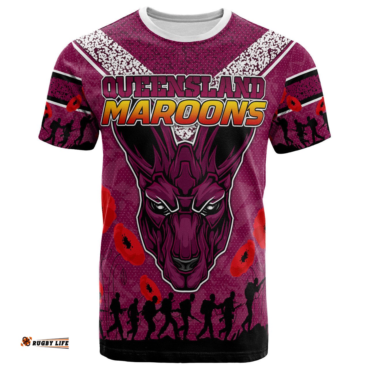 Amazing Aussie Maroons Rugby Custom Anzac Maroons  T-shirt