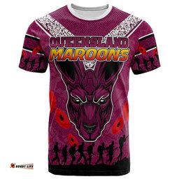 Amazing Aussie Maroons Rugby Custom Anzac Maroons  T-shirt