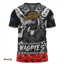 Amazing Aussie Collingwood Ripped Legacy Of The Game The ANZAC Spirit Lives On T-shirt