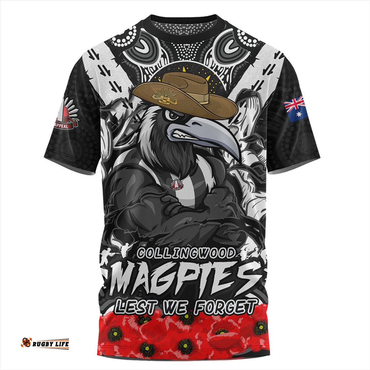 Amazing Aussie Collingwood Ripped Legacy Of The Game The ANZAC Spirit Lives On T-shirt