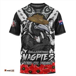 Amazing Aussie Collingwood Ripped Legacy Of The Game The ANZAC Spirit Lives On T-shirt