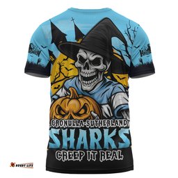 Amazing Aussie Cronulla Sutherland Sharks Dark Moon Rugby Halloween Battle Edition T-shirt