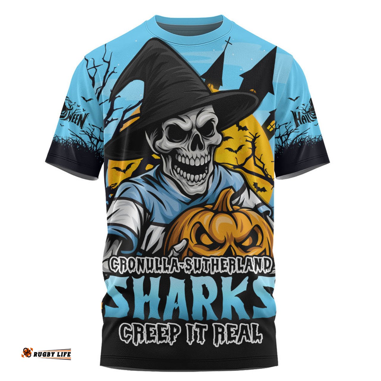 Amazing Aussie Cronulla Sutherland Sharks Dark Moon Rugby Halloween Battle Edition T-shirt