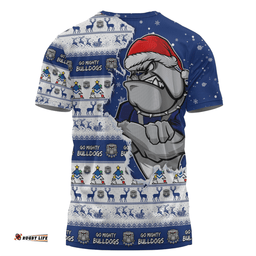 Amazing Aussie Canterbury Bankstown Bulldogs Merry Christmas Our Beloved Team Scratch Style T-shirt