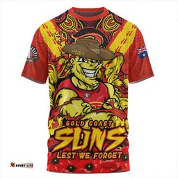 Amazing Aussie Gold Coast SUNS Ripped Legacy Of The Game The ANZAC Spirit Lives On T-shirt