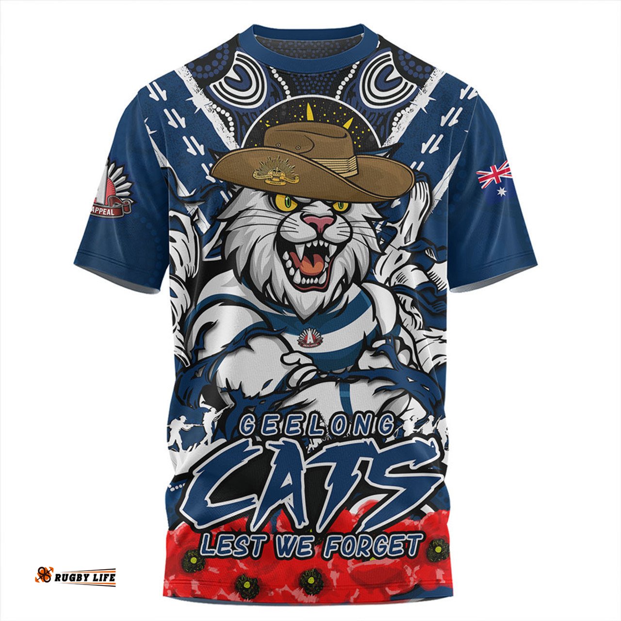 Amazing Aussie Geelong Cats Ripped Legacy Of The Game The ANZAC Spirit Lives On T-shirt