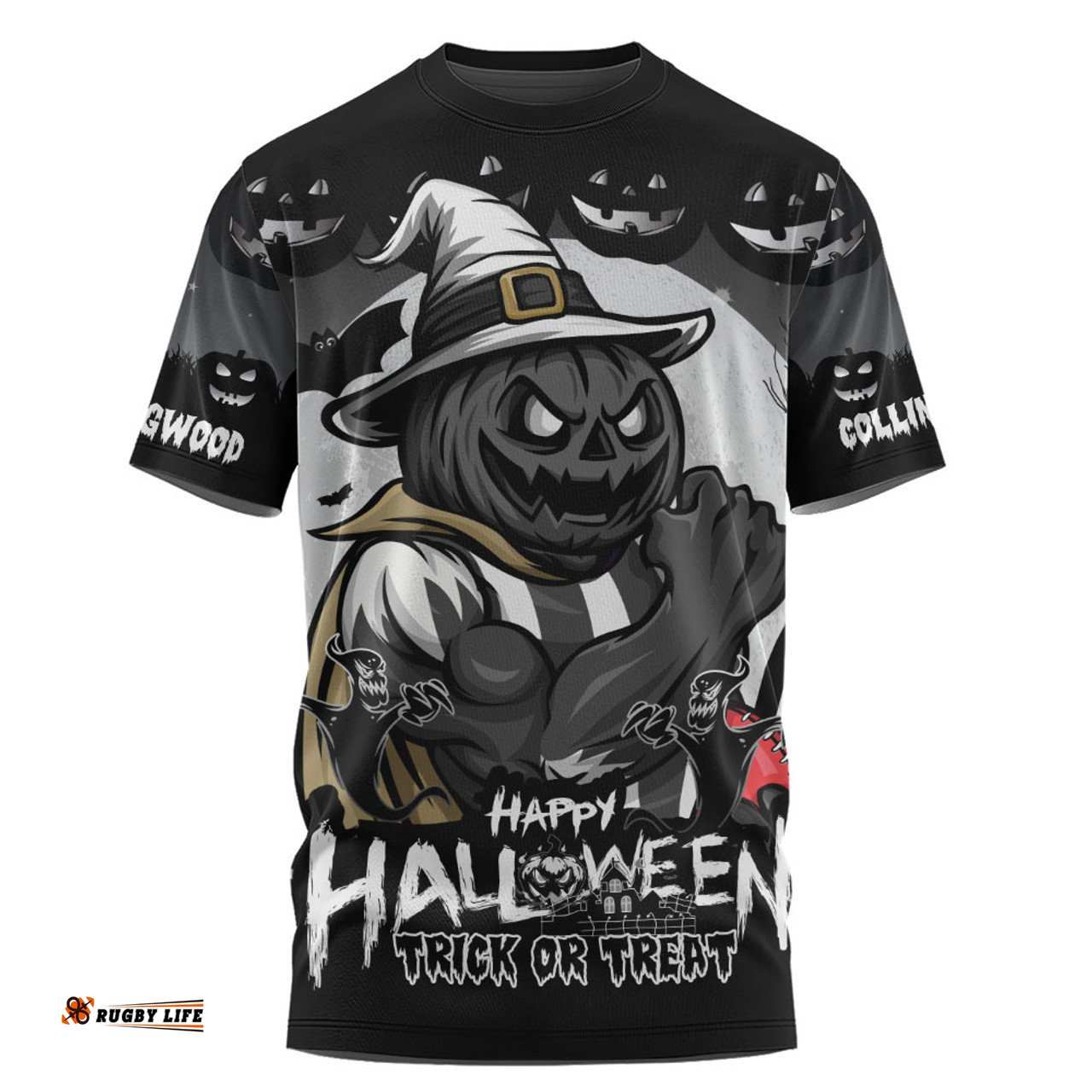 Amazing Aussie Collingwood Dark Pumpkin Halloween Spirit T-shirt