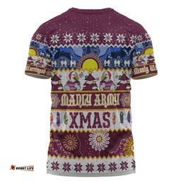 Amazing Aussie Manly Warringah Sea Eagles Christmas Aboriginal Custom Indigenous Knitted Ugly Xmas Style  T-shirt