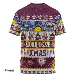 Amazing Aussie Manly Warringah Sea Eagles Christmas Aboriginal Custom Indigenous Knitted Ugly Xmas Style  T-shirt