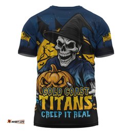 Amazing Aussie Gold Coast Titans Dark Moon Rugby Halloween Battle Edition T-shirt