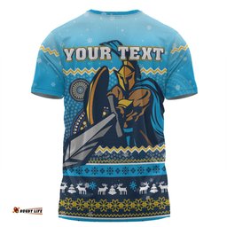 Amazing Aussie Gold Coast Titans Christmas Custom Ugly Xmas And Aboriginal Patterns For Die Hard Fan  T-shirt
