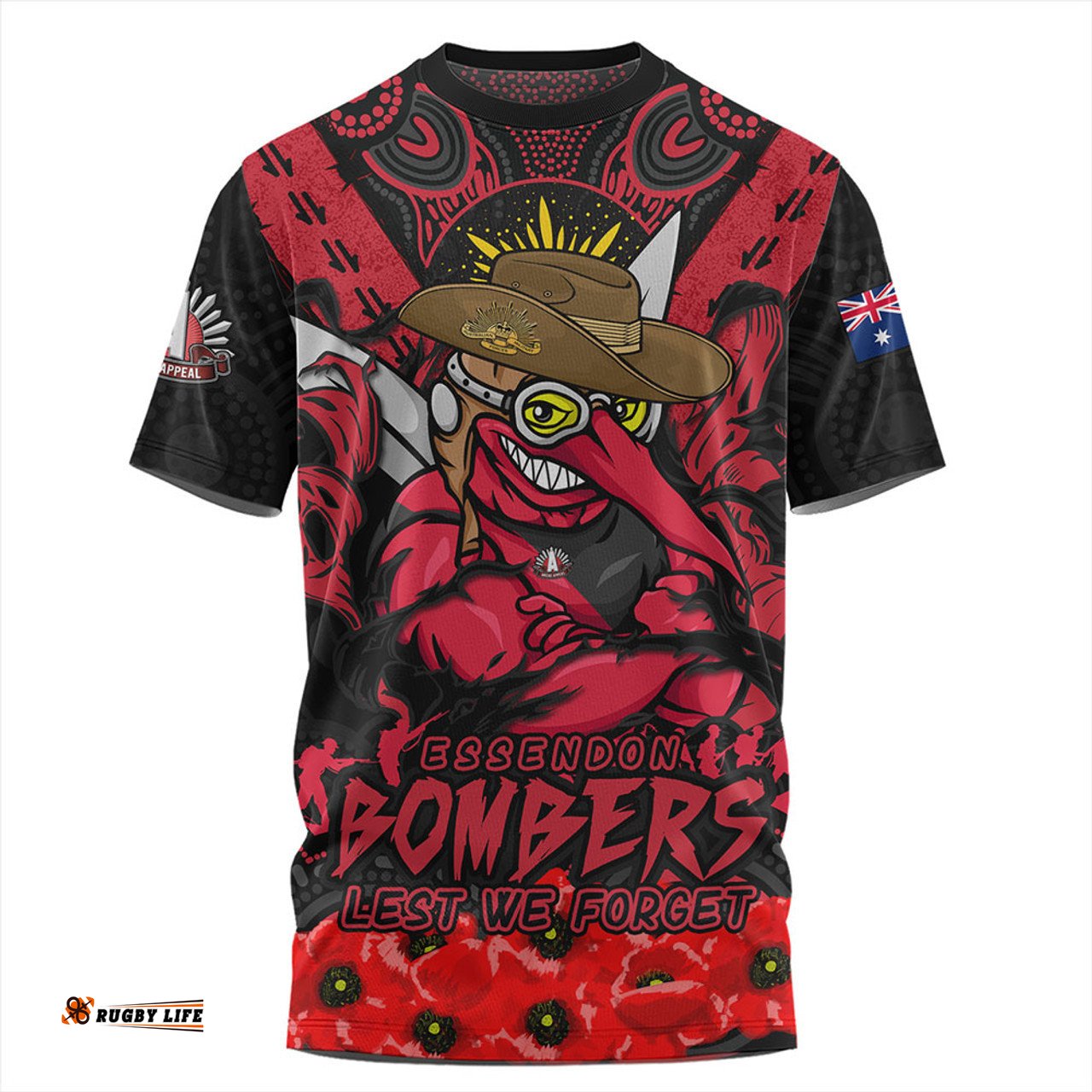 Amazing Aussie Essendon Ripped Legacy Of The Game The ANZAC Spirit Lives On T-shirt