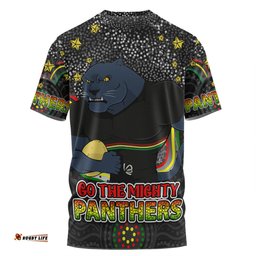 Amazing Aussie Penrith Panthers Custom Custom With Aboriginal Inspired Style Of Dot Painting Patterns  T-shirt