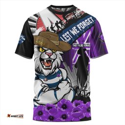 Amazing Aussie Geelong Cats ANZAC Day Honor Purple Valor And Spirit T-shirt