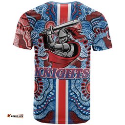Amazing Aussie Newcastle Knights Custom Newcastle Knights Logo Aboriginal Inspired Indigenous Sport Style  T-shirt