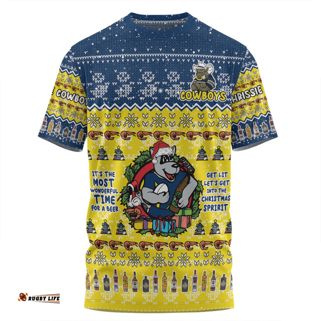 Amazing Aussie North Queensland Cowboys Christmas Custom Aussie Chrissie Spirit  T-shirt
