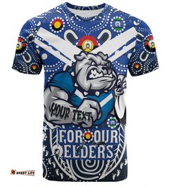 Amazing Aussie Canterbury Bankstown Bulldogs Naidoc Week Custom Bulldogs Naidoc Week For Our Elders Dot Art Style  T-shirt
